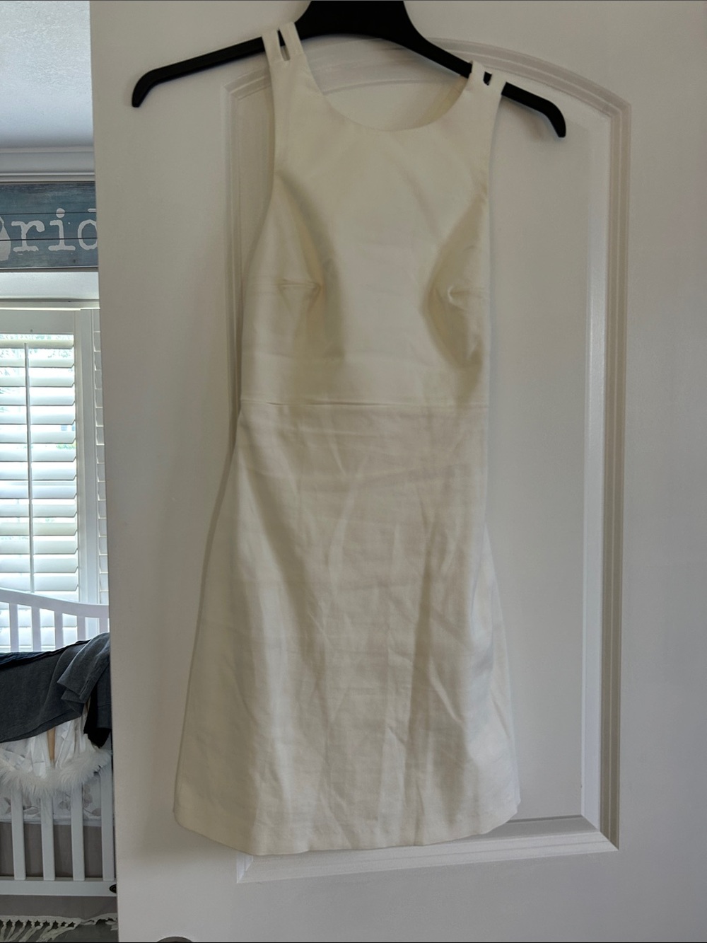 Zara Cream Sleeveless Square-Neck Midi Dress